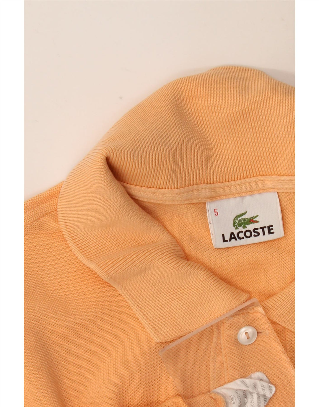 LACOSTE Polo para hombre talla 5 grande algodón naranja