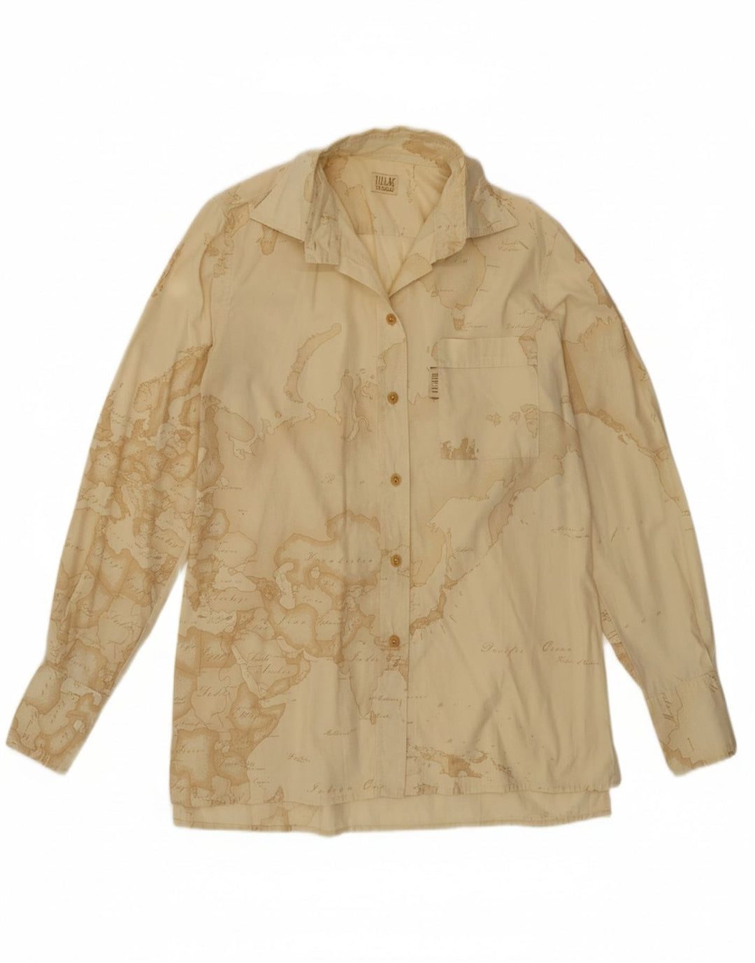 ALVIERO MARTINI Camisa Gráfica Mujer IT 42 Algodón Beige Medio