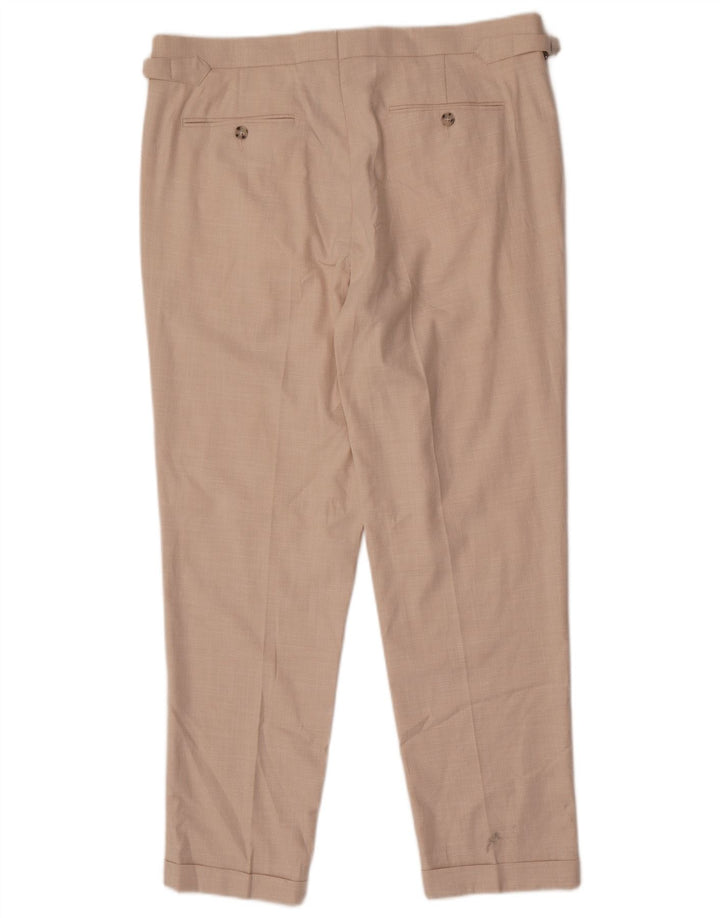 Marks & Spencer Pantalón chino cónico para hombre W36 L30 Poliéster beige