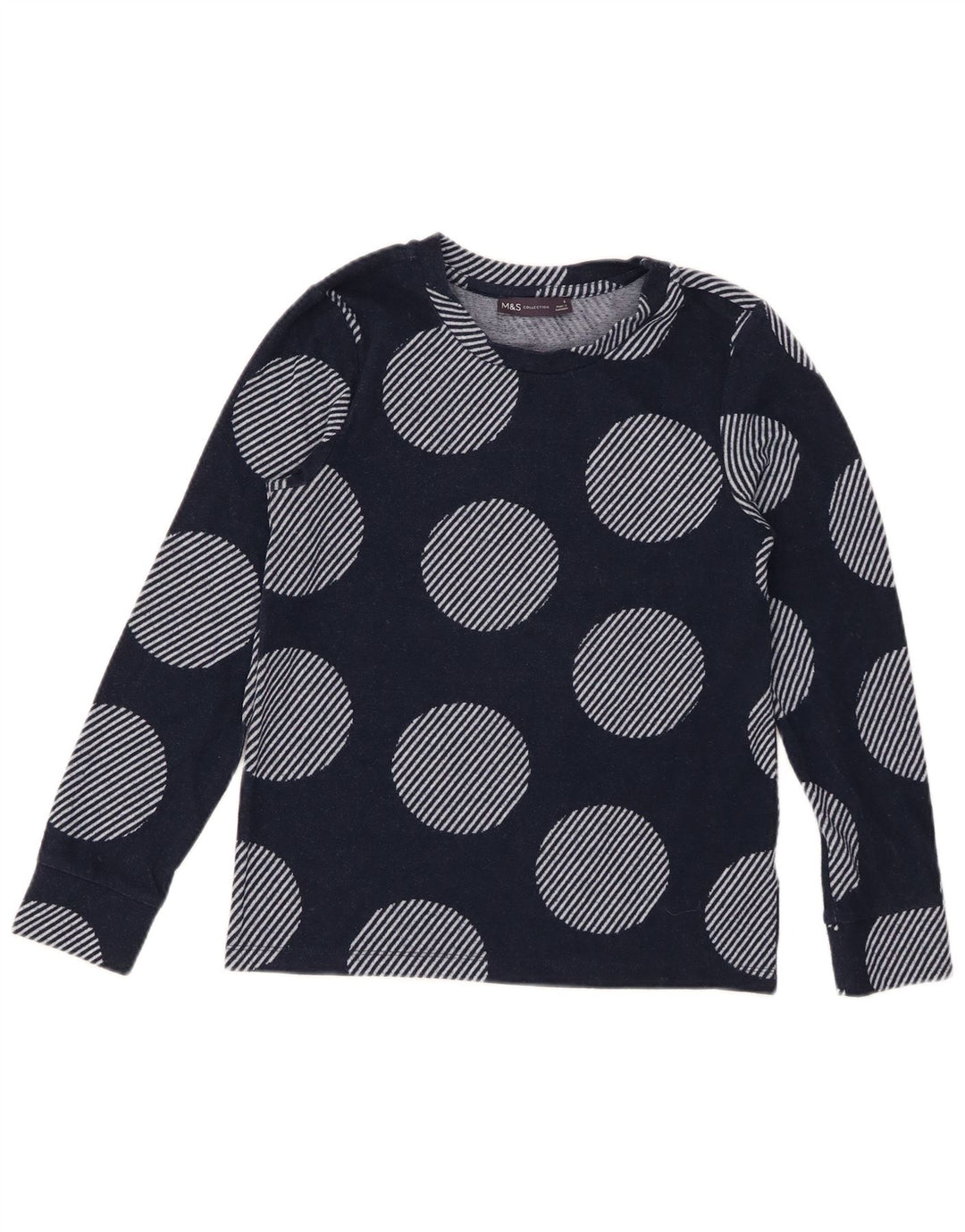 MARKS & SPENCER Suéter tipo jersey con cuello redondo para mujer UK 6 Small Azul marino
