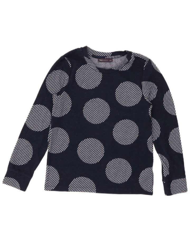 MARKS & SPENCER Suéter tipo jersey con cuello redondo para mujer UK 6 Small Azul marino