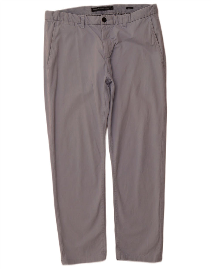 French Connection Pantalón chino slim fit para hombre Talla 34 Algodón azul