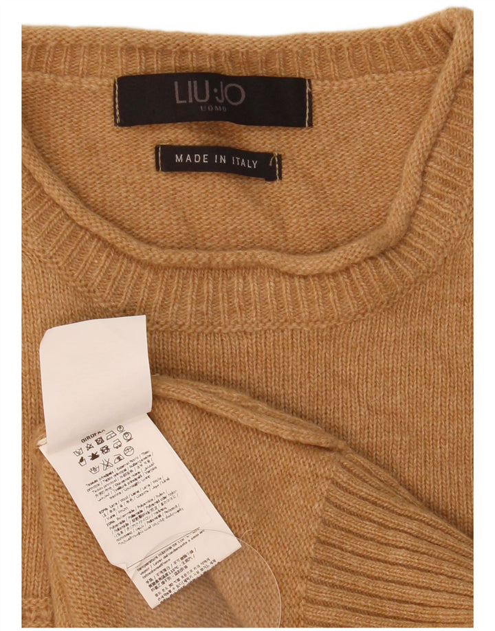 Liu Jo Jersey de cuello redondo para mujer, talla 40, talla grande, lana marrón