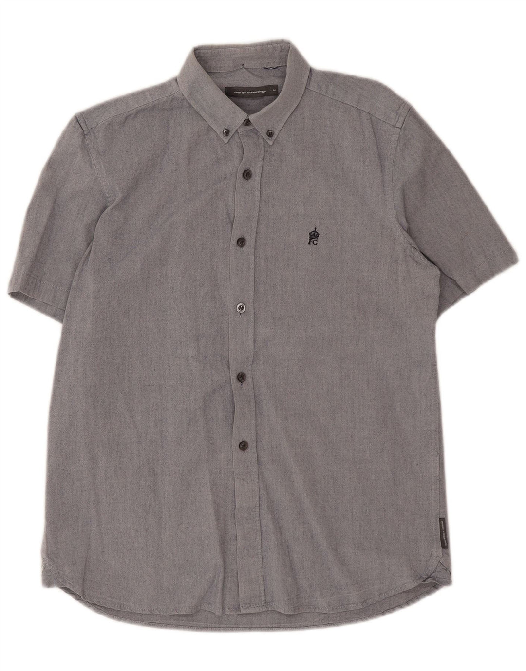 Camisa de manga corta para hombre French Connection de algodón azul medio