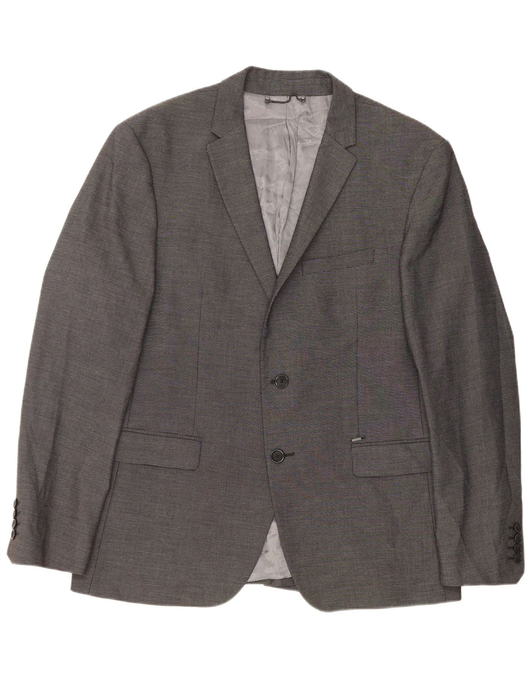 Zara Hombre Chaqueta Blazer 2 Botones Talla 54 XL Poliéster Gris