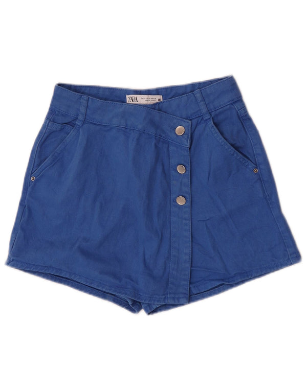 Zara Mens High Waist Chino Shorts Small W26 Blue Cotton