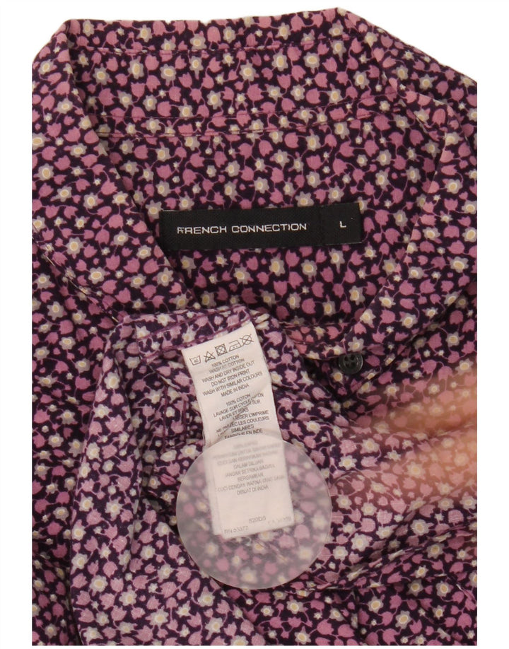 Camisa para hombre de French Connection, talla grande, de algodón, color morado y floral