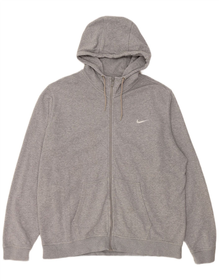 Nike - Sudadera con capucha y cremallera para hombre, talla 2XL, algodón gris