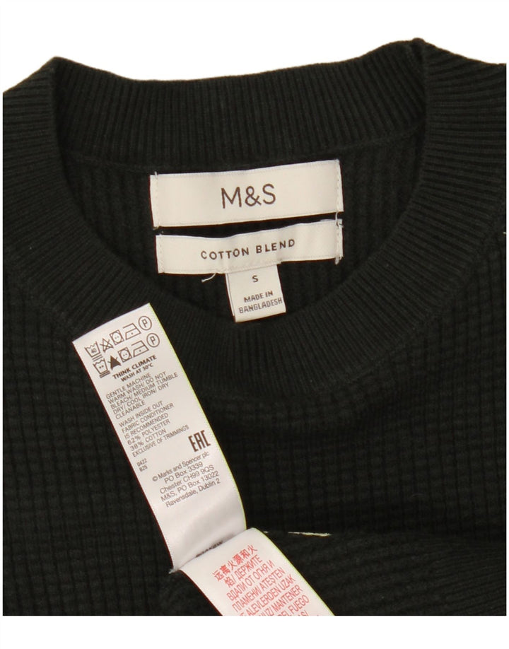 Marks & Spencer Jersey de cuello redondo para hombre, talla pequeña, poliéster caqui