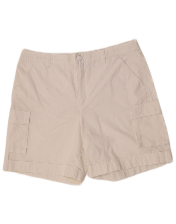 Esprit Pantalones cortos tipo cargo de cintura alta para mujer UK 14 Large W30 Algodón blanco