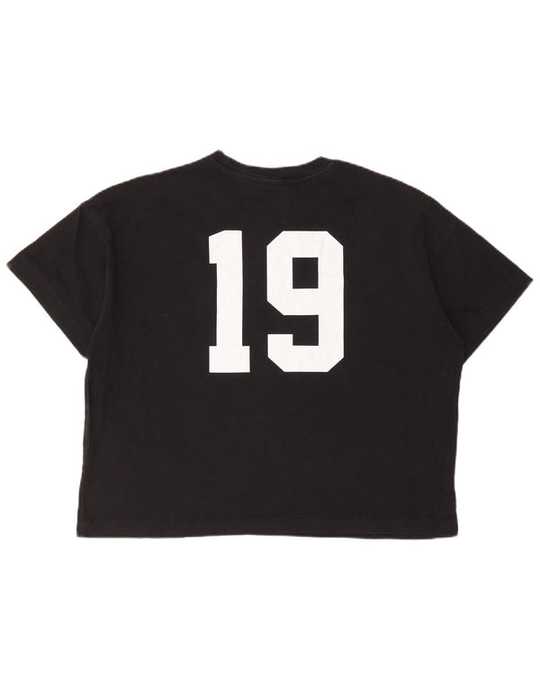 CHAMPION Camiseta corta con gráfico extragrande para mujer UK 10 Small Black