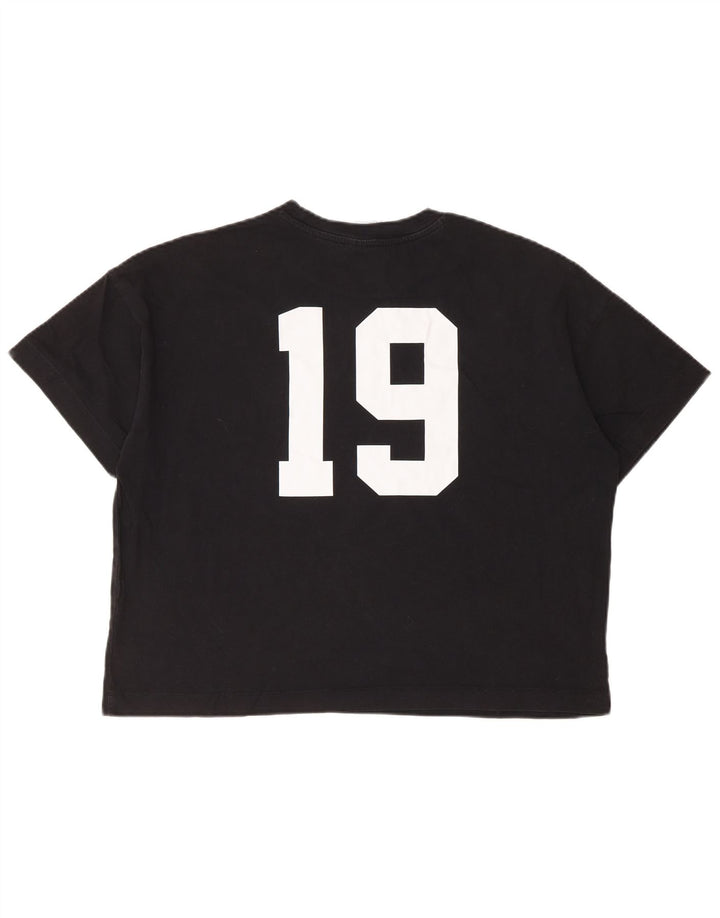 CHAMPION Camiseta corta con gráfico extragrande para mujer UK 10 Small Black