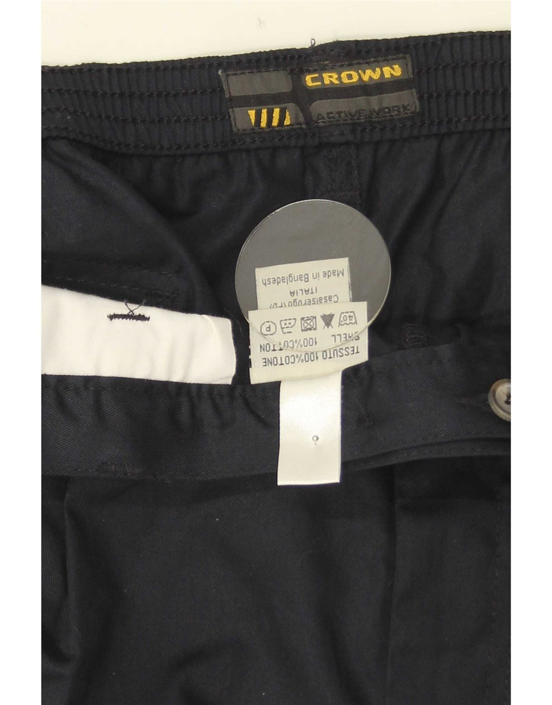Crown Mens Pegged Chino Shorts W36 Grande Azul Marino Algodón