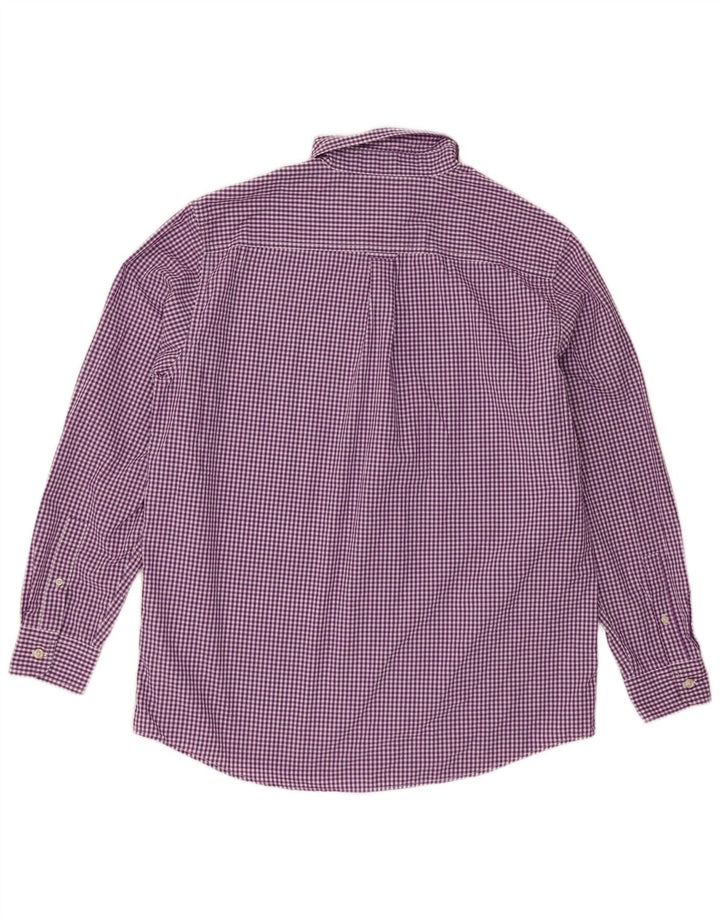 Chaps Camisa para hombre grande de algodón a cuadros morado