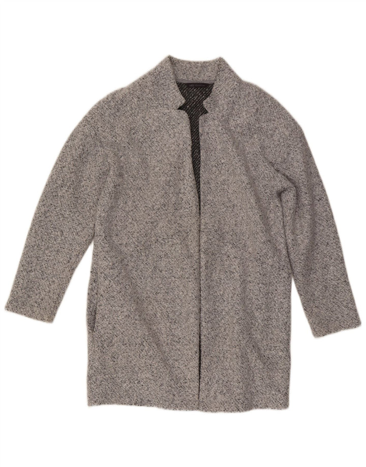 Marks & Spencer Abrigo abierto para mujer UK 42 Poliéster moteado gris medio