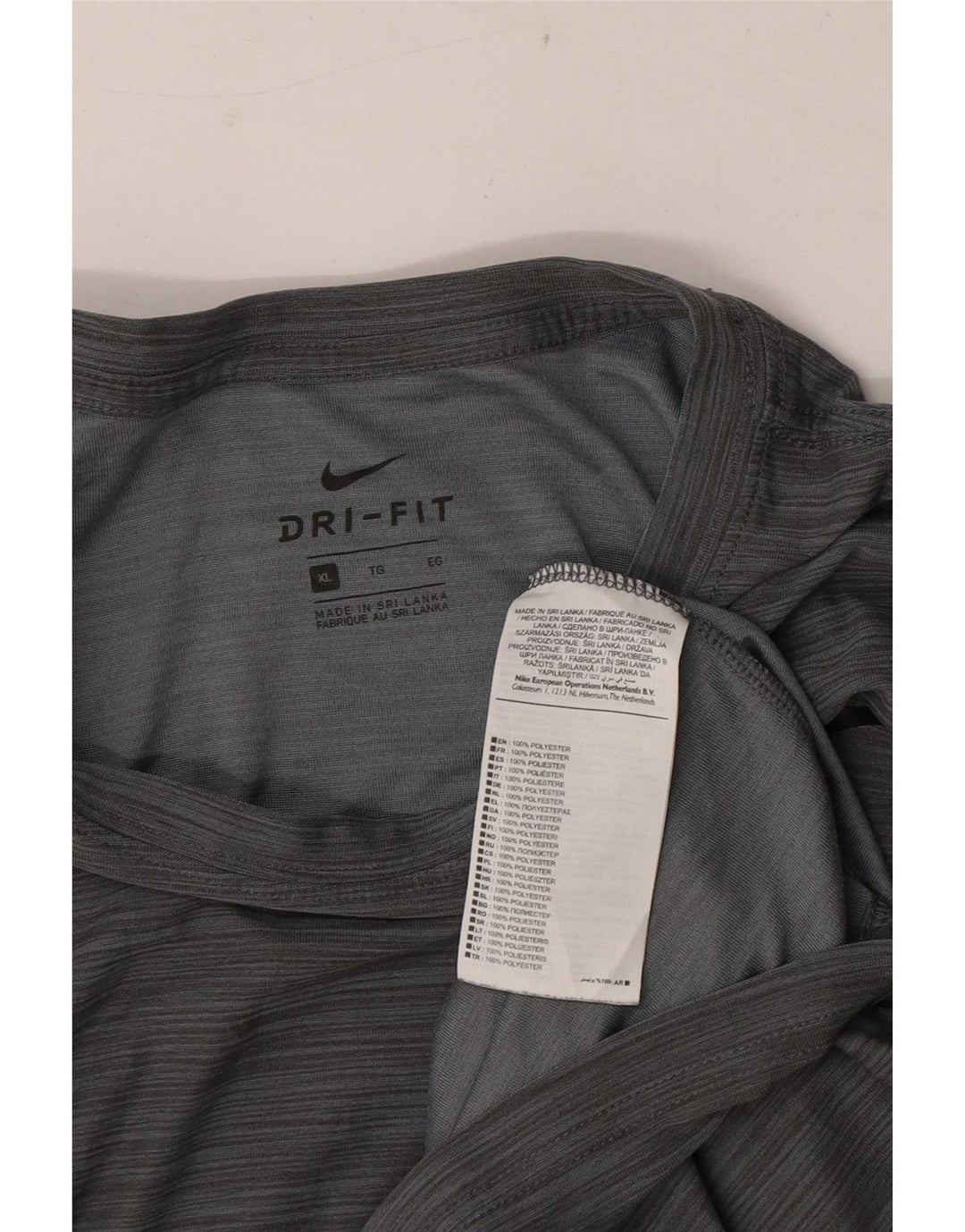 Camiseta Nike Dri Fit para hombre Top XL Poliéster moteado gris