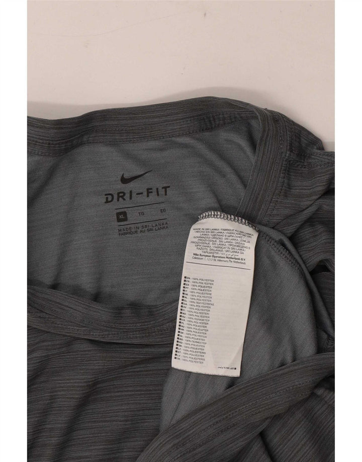Camiseta Nike Dri Fit para hombre Top XL Poliéster moteado gris