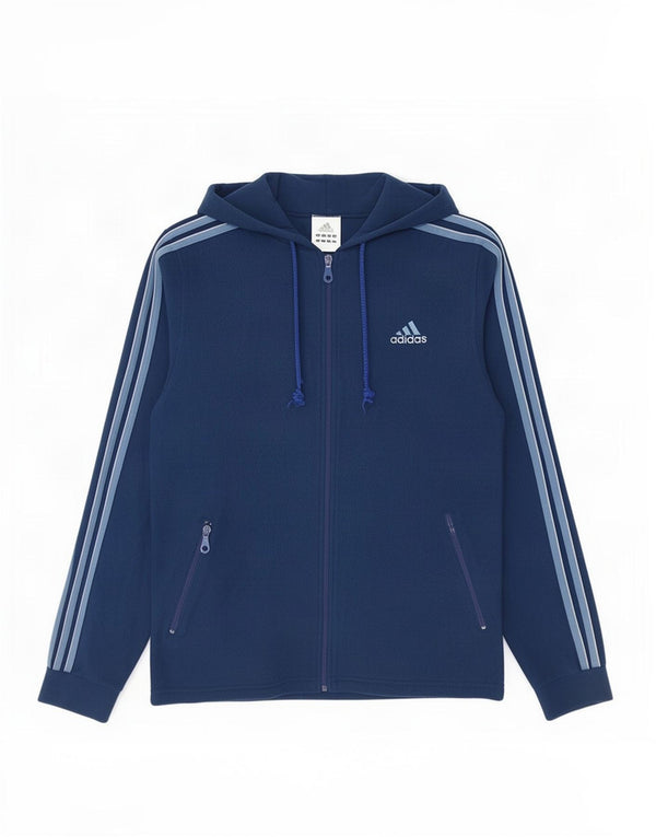 Adidas Chaqueta polar con capucha para hombre UK 34/36 Small Azul marino Poliéster