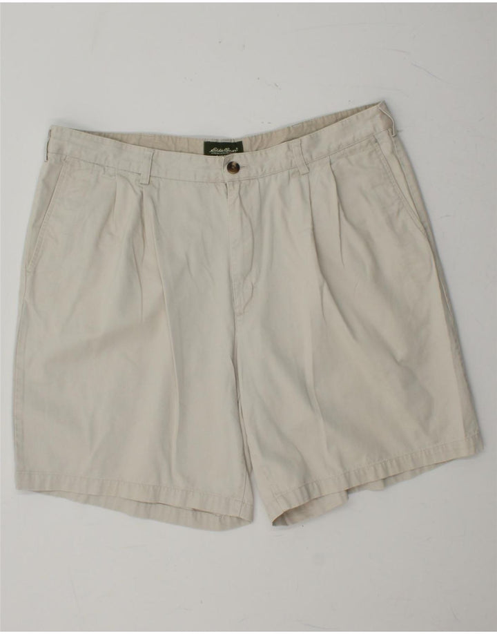 EDDIE BAUER Pantalones cortos chinos con clavijas para hombre W40 XL Algodón blanco