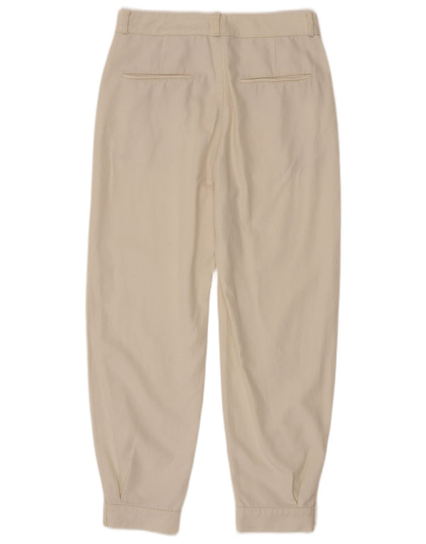 Massimo Dutti Pantalón Chino Joggers Mujer EU 38 Small W28 L27 Blanco