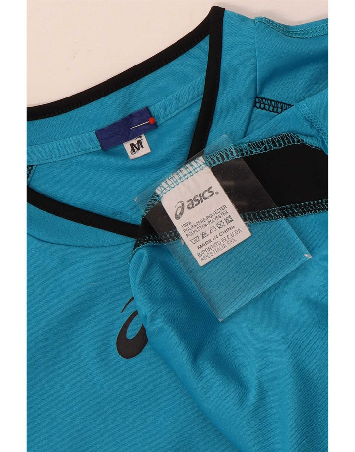 Asics Hombre Camiseta Gráfica Top Azul Medio Colorblock Poliéster
