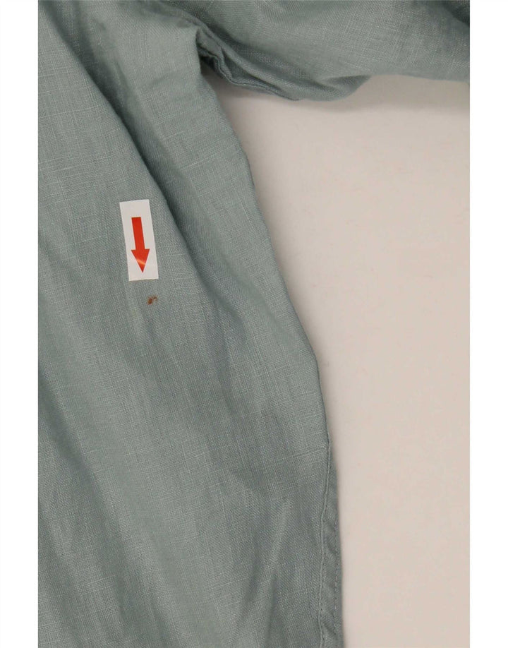 Camisa Reiss Regular Fit De Lino Azul Medio |