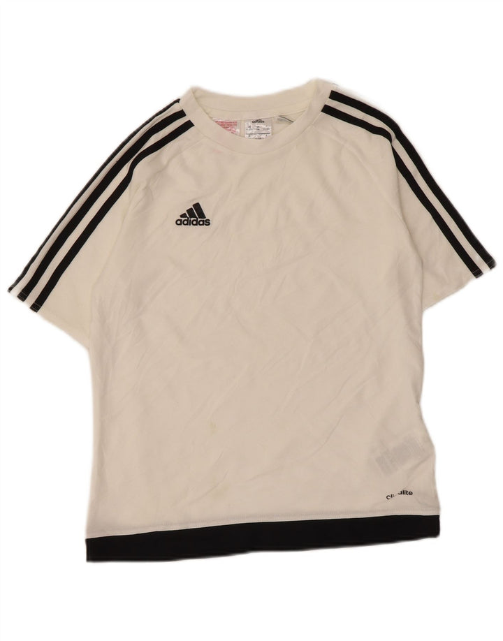 Adidas Camiseta Climalite para niños 11-12 años Blanco Colorblock Poliéster