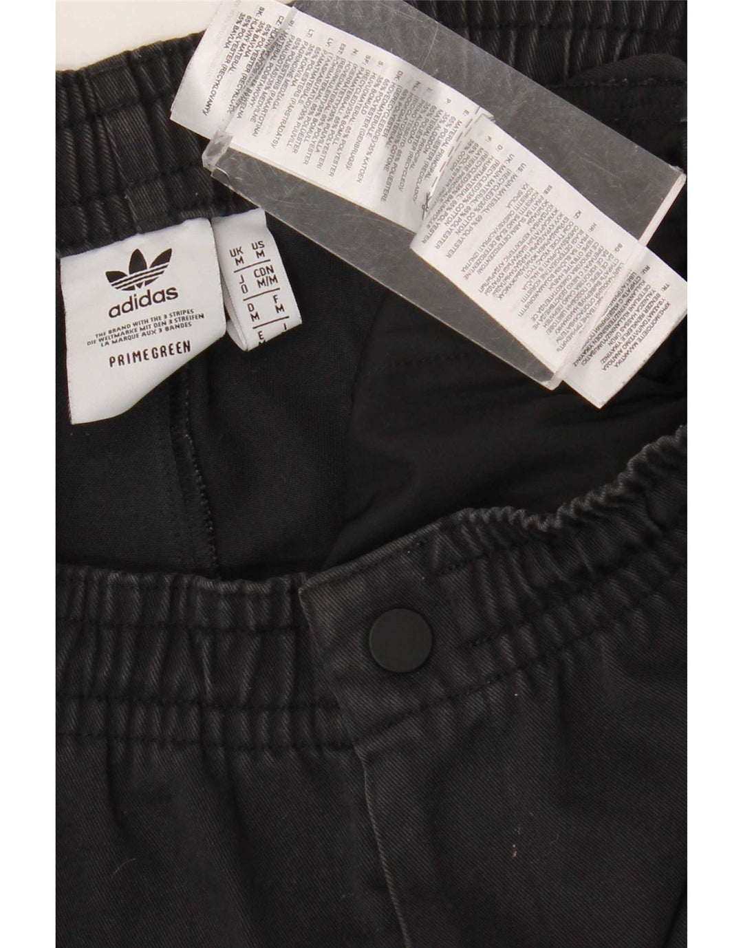 Adidas Pantalones casuales cónicos para hombre mediano W32 L26 poliéster negro
