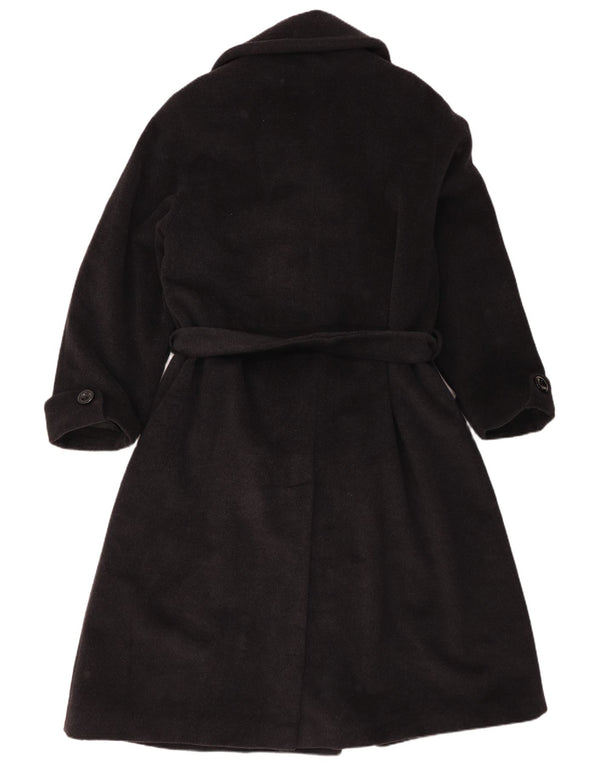 Abrigo cruzado vintage para mujer UK 46 Lana gris grande