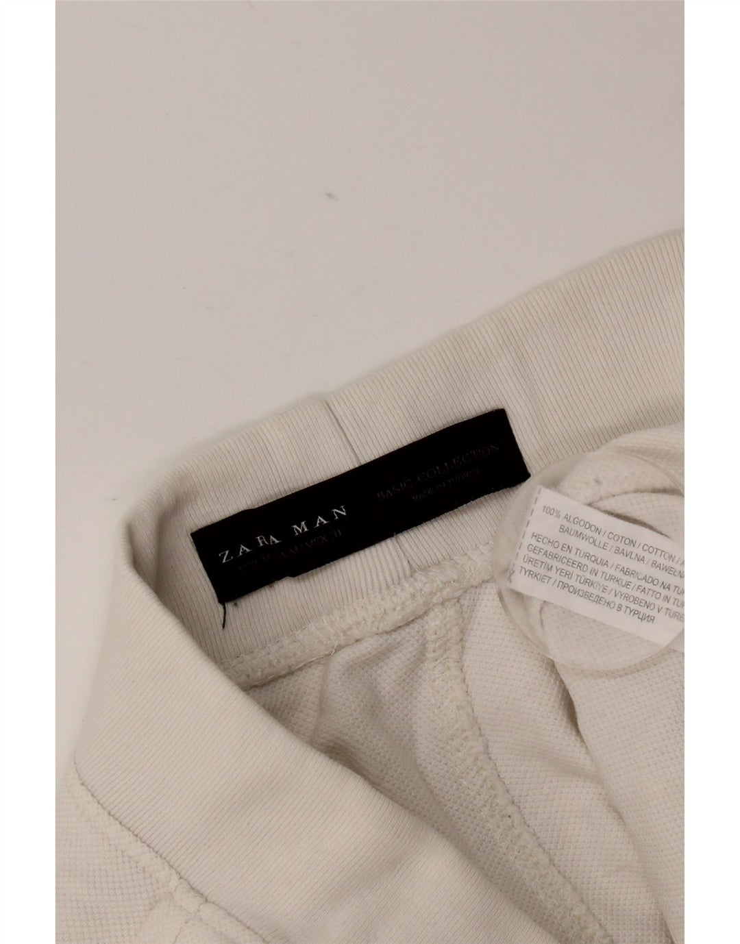 Zara Hombre Shorts Chinos Medianos W31 Algodón Blanco
