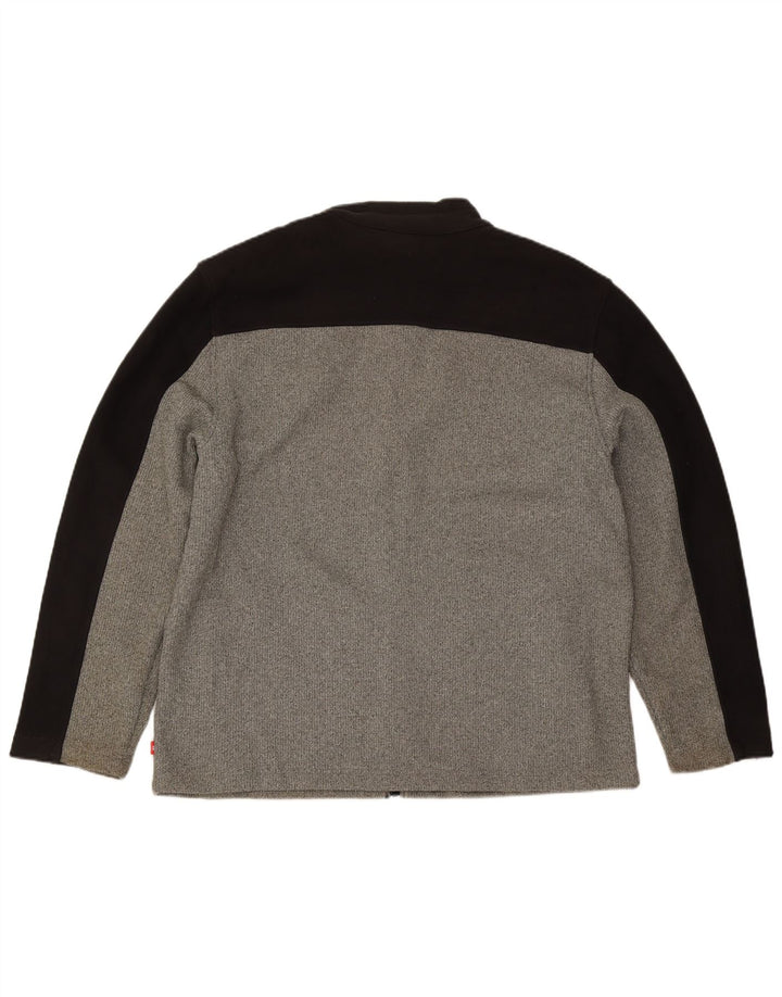 IZOD Chaqueta de chándal para hombre XL Poliéster color block gris