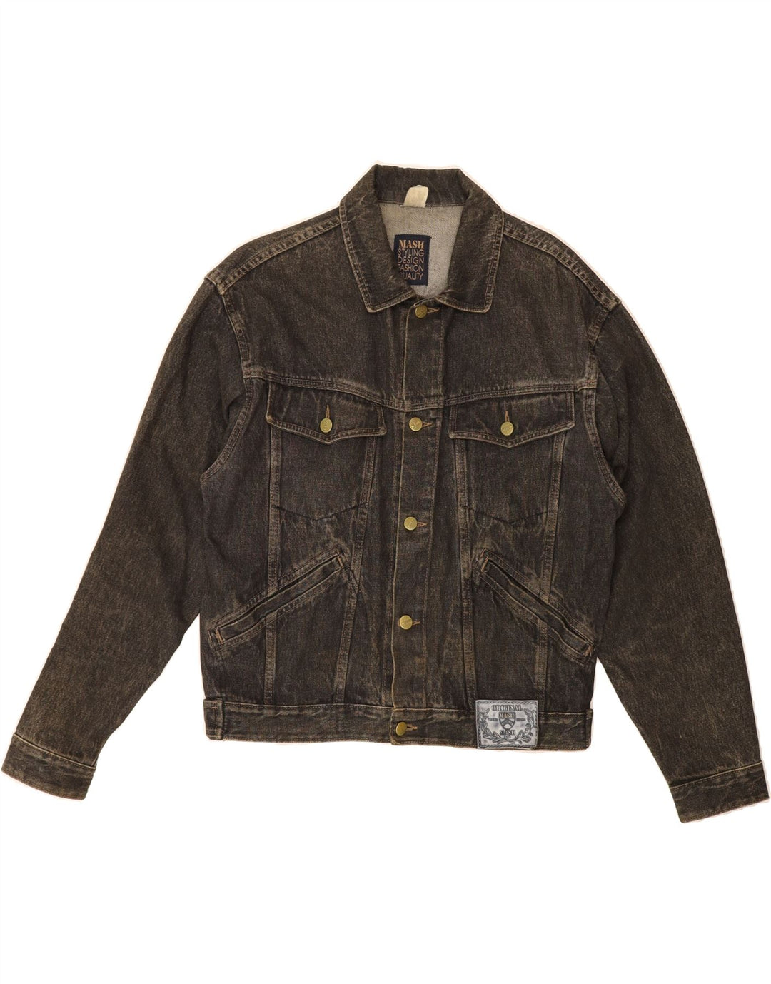 MASH Mens Denim Jacket UK 40 Large Grey Cotton Vintage Mash and Second-Hand Mash from Messina Hembry 