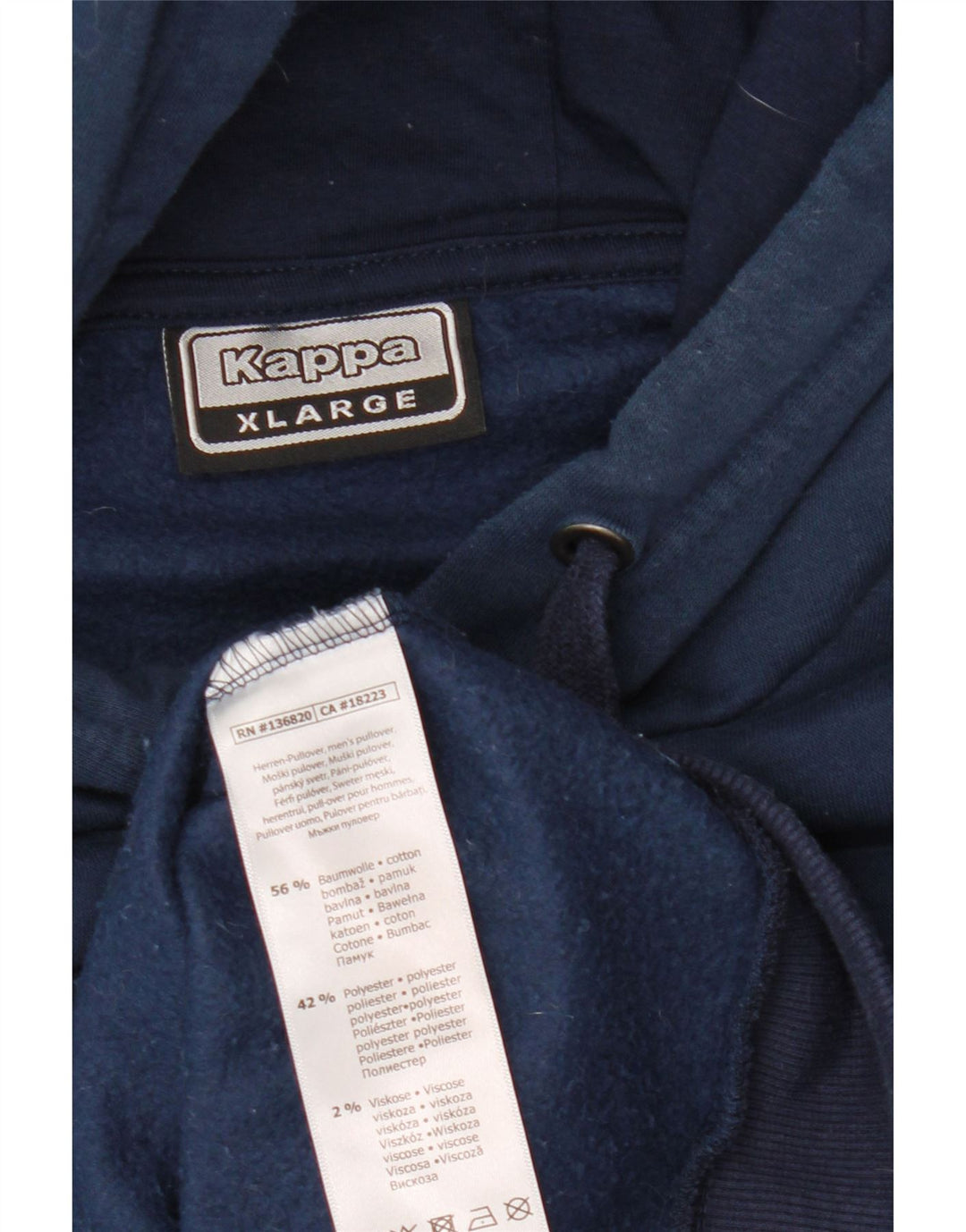 Kappa Hombre Graphic Sudadera con Capucha Jumper XL Azul Marino Algodón