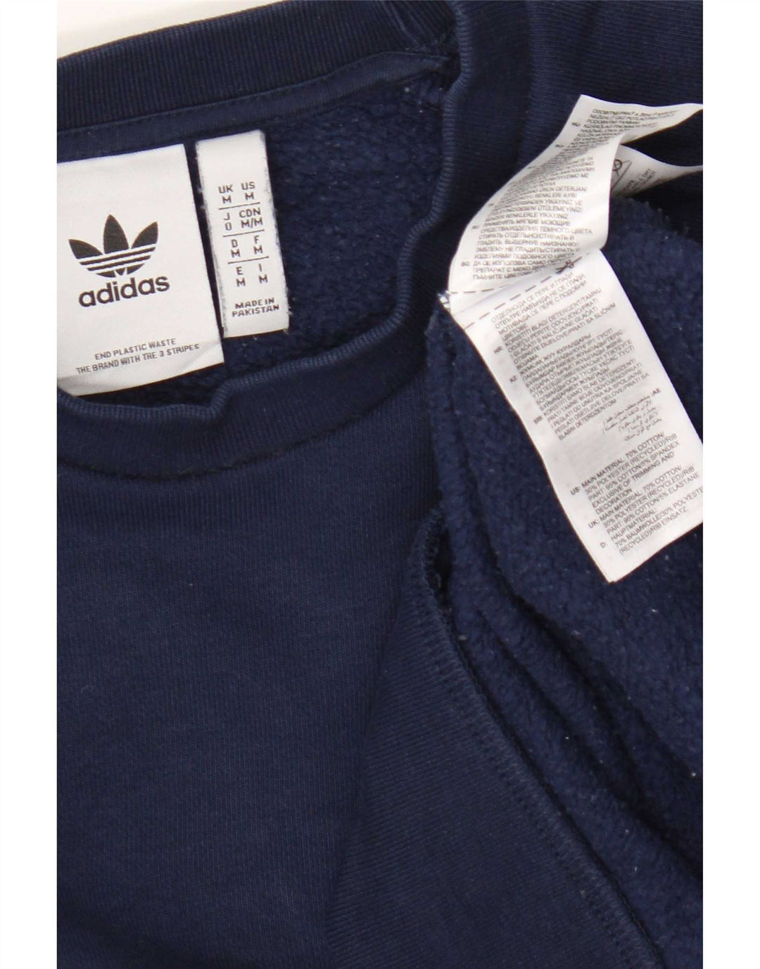 Adidas Hombre Sudadera Jumper Medium Azul Marino Algodón