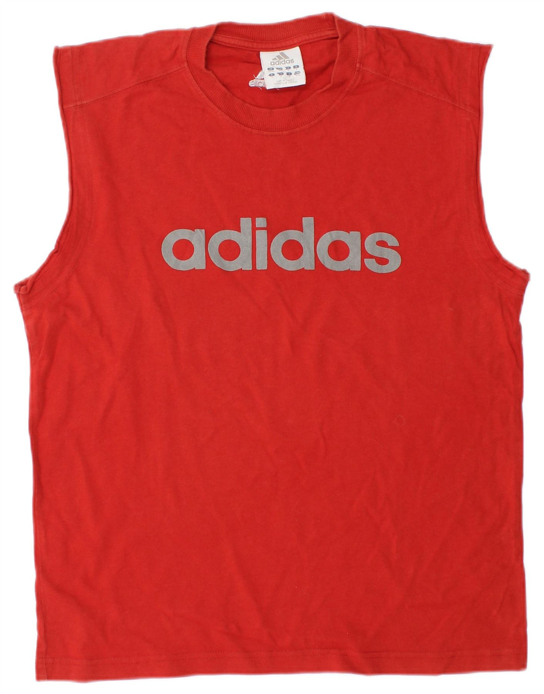 ADIDAS Camiseta sin mangas gráfica para hombre UK 40/42 Algodón rojo mediano