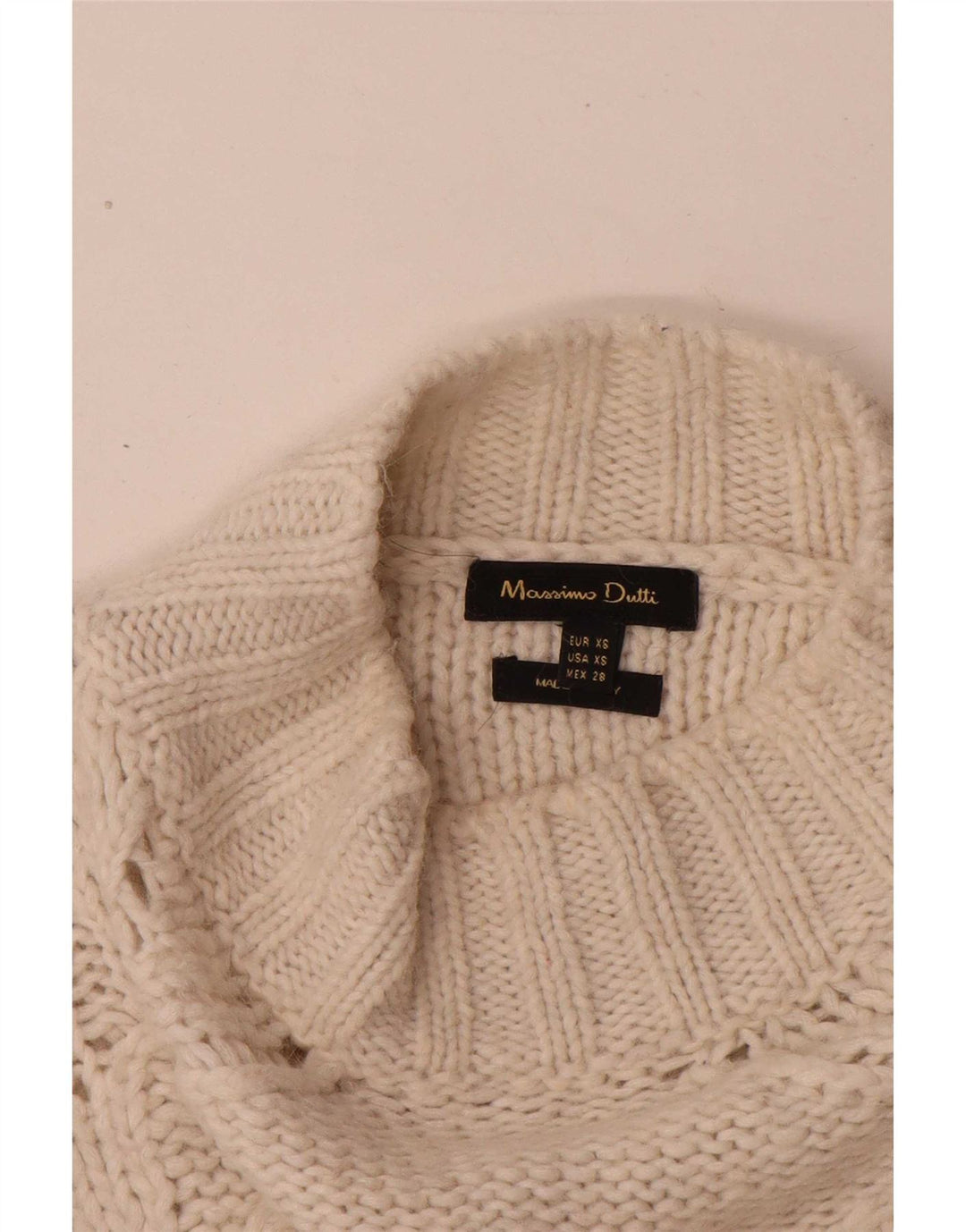 Massimo Dutti Jersey con Cuello Alto para Mujer UK 4 XS Off White