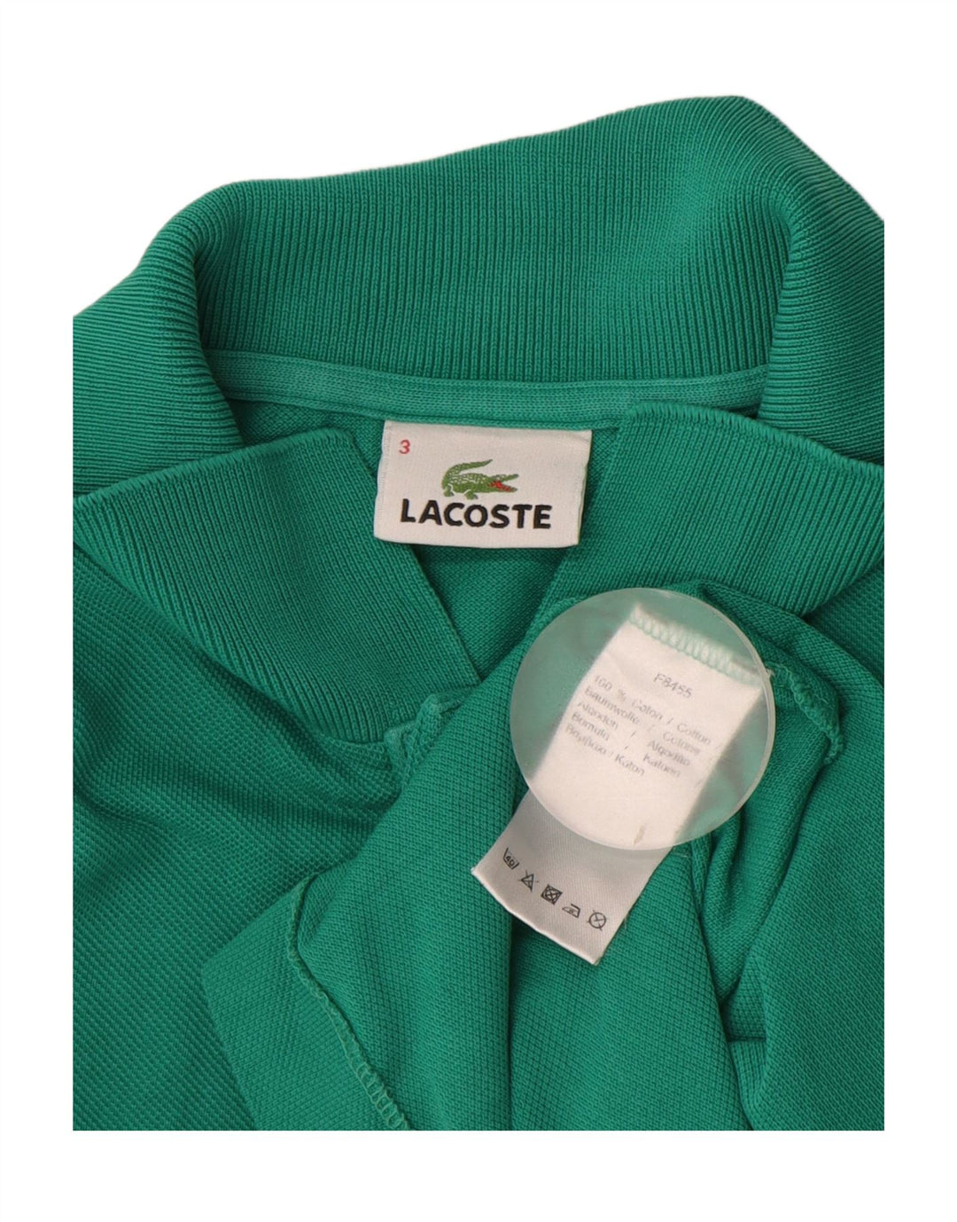 LACOSTE Polo para hombre talla 3 pequeño algodón verde