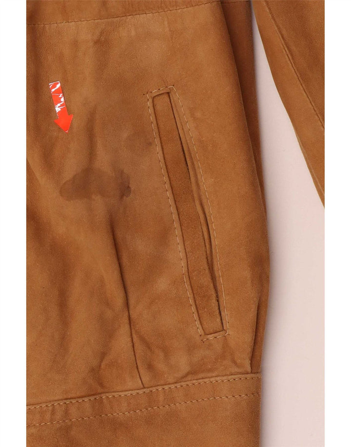 Chaqueta de ante vintage para hombre IT 46 Pequeño Beige