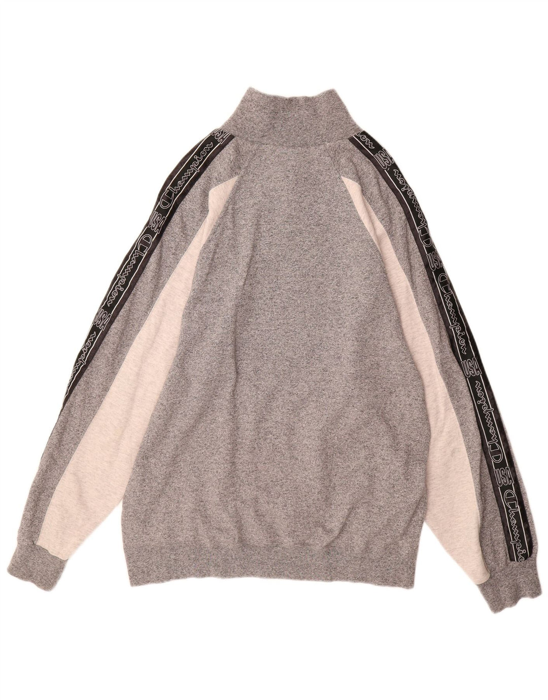 CHAMPION Sudadera con cuello y cremallera para hombre Jumper Large Grey Colorblock