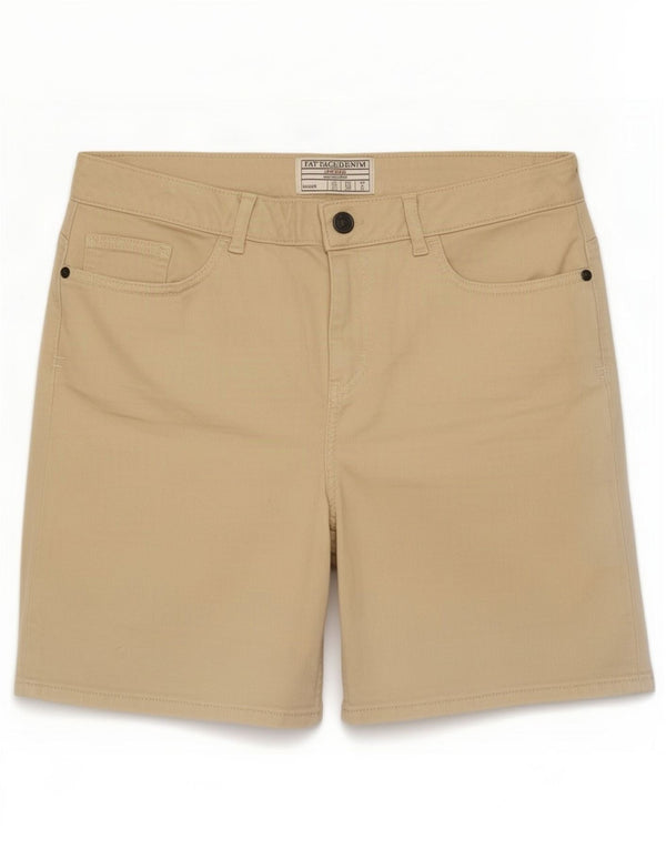 Fat Face Womens Denim Shorts UK 10 Small W30 Beige Cotton
