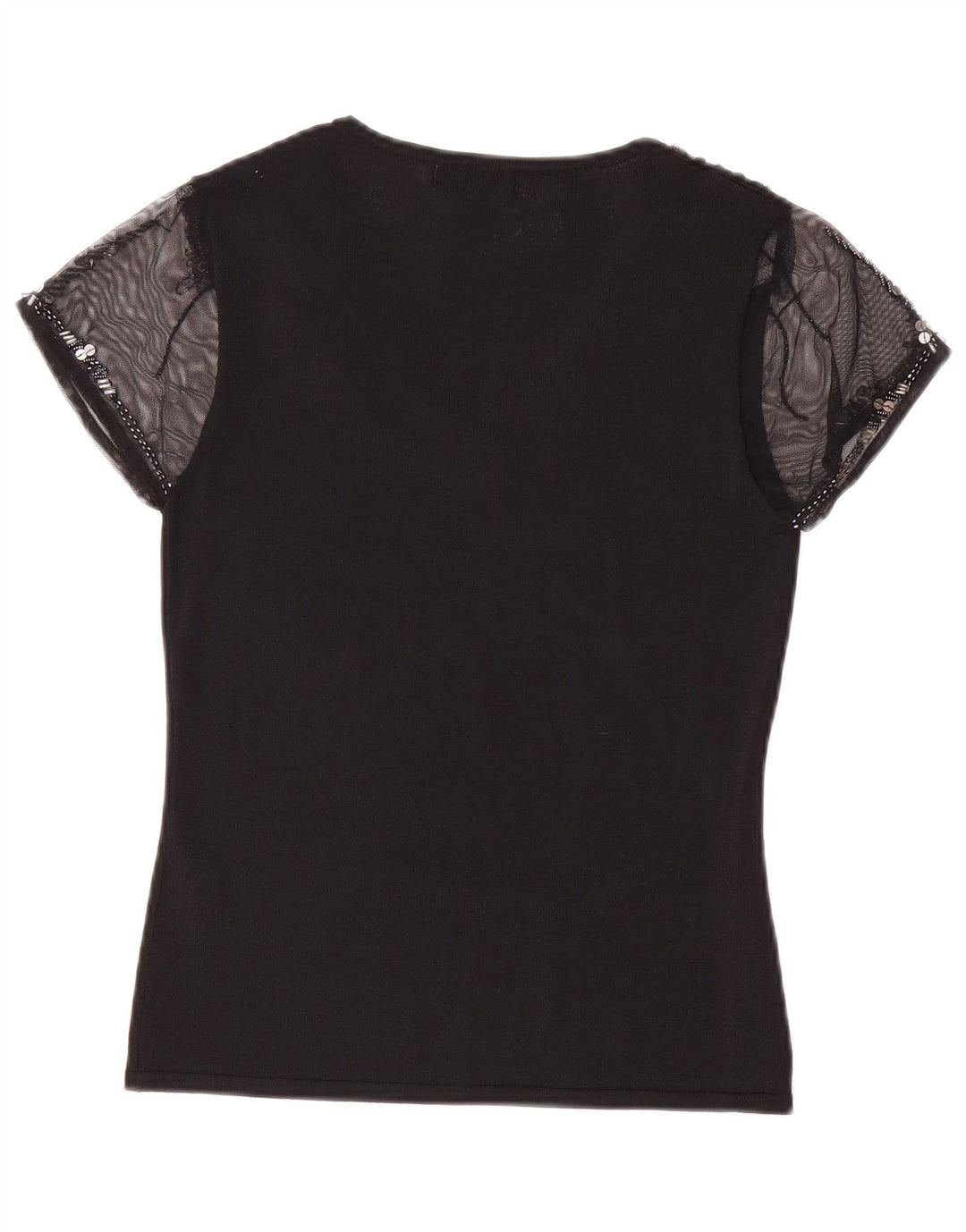 SKY DESIGN Womens Blouse Top UK 8 Small Black Viscose