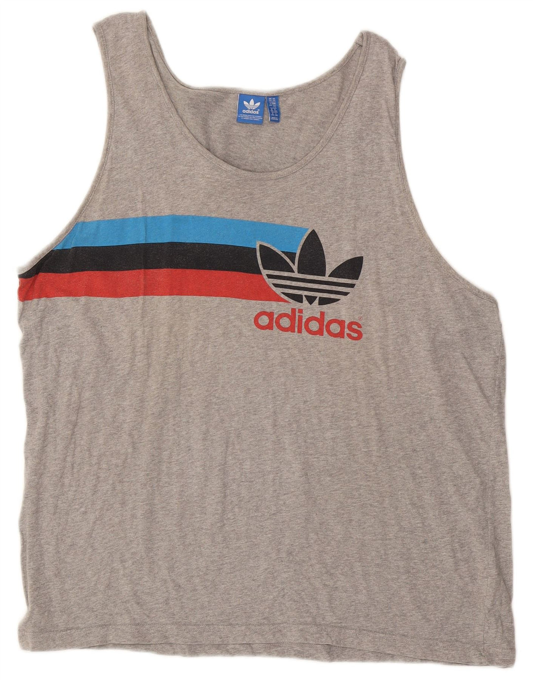 ADIDAS Camiseta sin mangas gráfica para hombre 2XL Gris Colorblock
