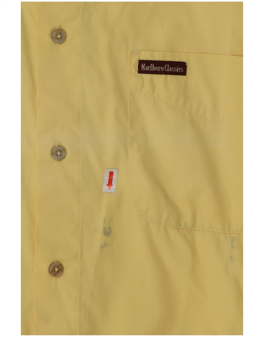 MARLBORO CLASSICS Mens Short Sleeve Shirt Medium Yellow Cotton