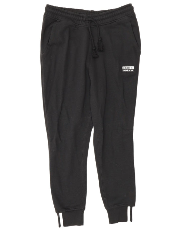Adidas Mujer Crop Chándal Pantalones Joggers UK 6 XS Negro Algodón