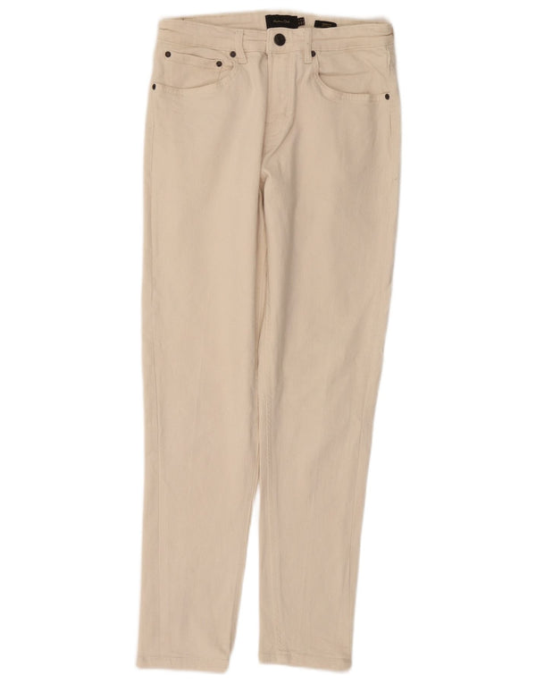 Massimo Dutti Jeans Tapered Hombre EU 38 Small W30 L29 Algodón Beige