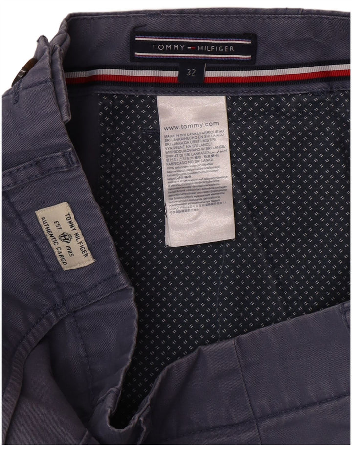 Tommy Hilfiger Shorts Cargo Hombre W32 Algodón Azul Medio
