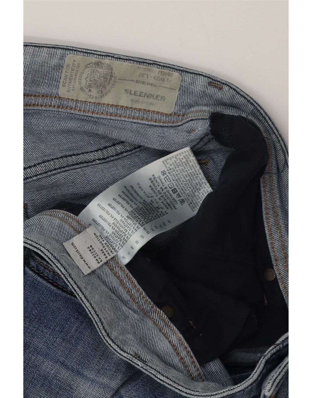 Diesel Hombre Sleenker Shorts De Mezclilla W33 Azul Medio