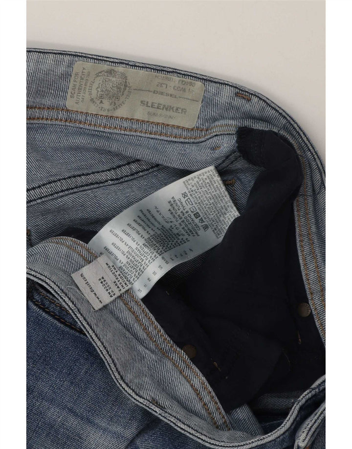 Diesel Hombre Sleenker Shorts De Mezclilla W33 Azul Medio
