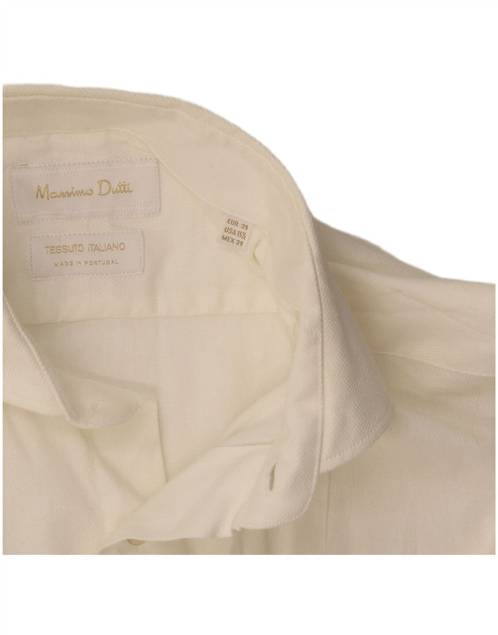 Camisa Massimo Dutti Hombre Talla 39 Mediana Blanca