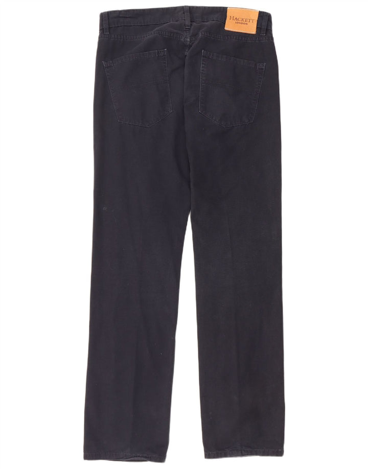 HACKETT Pantalones rectos informales para hombre W34 L32 Algodón azul marino